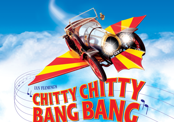 Chitty Chitty Bang Bang flying through the sky